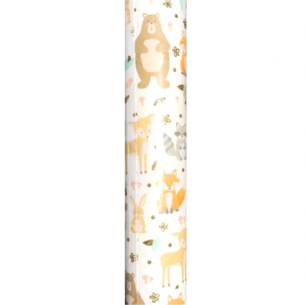 Lady Jayne Forest Critters Heavyweight Glitter Gift Wrap 3 Sheets in Roll(27482)